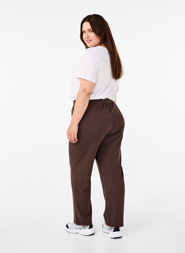 Zizzi FLASH - Hose mit gerader Passform, Chocolate Brown, Model image number 1