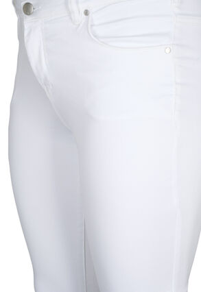 Zizzi Schmale Passform Emily Jeans mit normaler Taille, White, Packshot image number 2