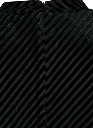 Zizzi Strukturiertes Kleid aus Velours, Black, Packshot image number 3