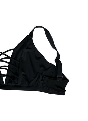 Zizzi Bikini-Top mit Bänderdetail, Black, Packshot image number 3