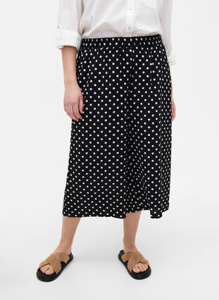 Zizzi Culotte-Hose mit Print, Black Dot, Model image number 2