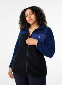 Teddyjacke mit Farbblock, Night Sky comb., Model