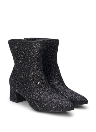 Zizzi Extra-Weite – Glitzer-Stiefelette, Black, Packshot image number 1