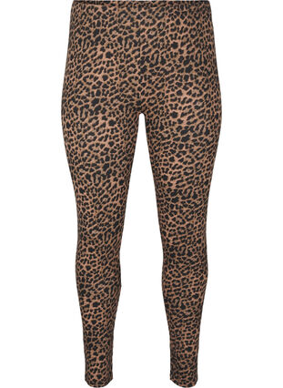 Zizzi Viskose Leggings mit Leopardendruck, DARK LEO AOP, Packshot image number 0