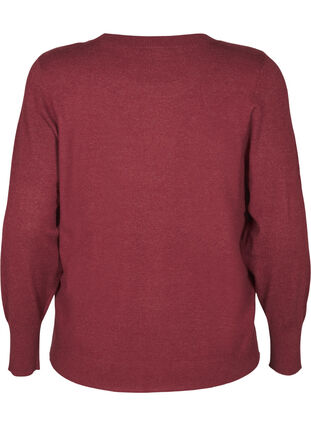 Zizzi FLASH – Strickpullover mit Rundhalsausschnitt, Merlot Mel., Packshot image number 1