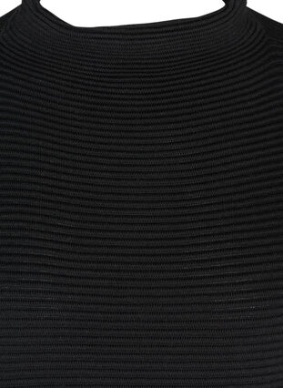 Zizzi Strickkleid mit kurzen Ärmeln, Black, Packshot image number 2