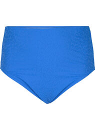 Bikini-Slip mit Leopardstruktur und hohem Bund, Palace Blue, Packshot