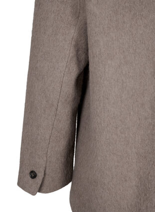 Zizzi Wollblazer mit angerauter Textur, Desert Taupe Mel., Packshot image number 3