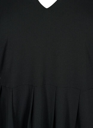 Zizzi A-Linien Kleid mit V-Ausschnitt, Black, Packshot image number 2