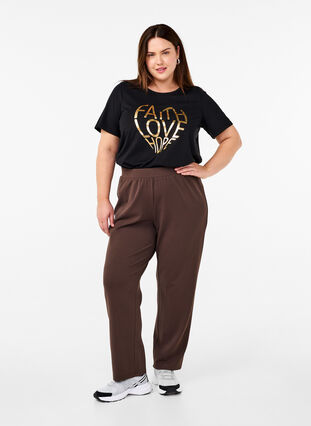 Zizzi FLASH - T-Shirt mit Motiv, Black Gold Faith, Model image number 2