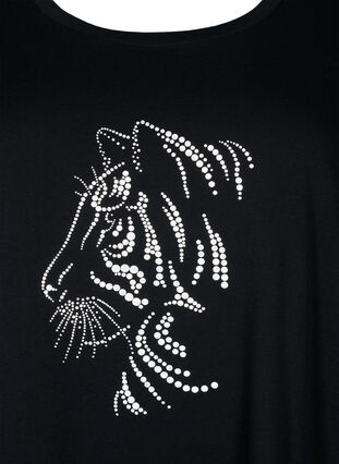 Zizzi Baumwoll-T-Shirt mit Motiv, Black w. Lion, Packshot image number 2