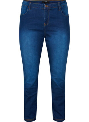 Zizzi Schmale Passform Emily Jeans mit normaler Taille, Blue Denim, Packshot image number 0