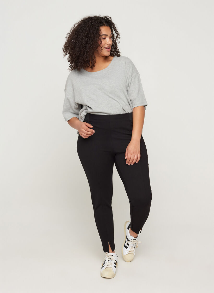 Leggings Mit Schlitz Vorne Grau