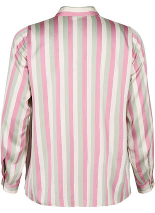 Zizzi Gestreiftes Hemd aus  Satin, Rose Stripe, Packshot image number 1