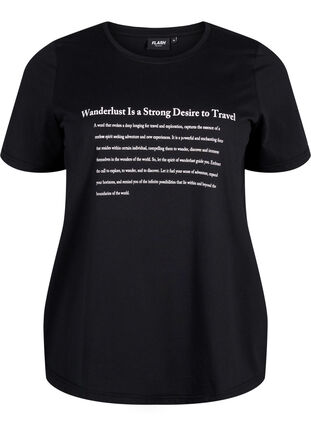 Zizzi FLASH - T-Shirt mit Motiv, Black Wanderlust, Packshot image number 0