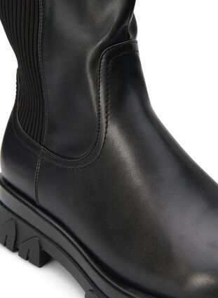 Zizzi Extra-Weite - Hoher Stiefel mit Gummizug und Reißverschluss, Black, Packshot image number 3