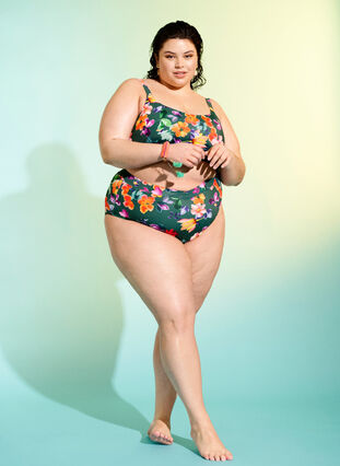 Zizzi Bedrucktes Bikini-Top mit verstellbaren Trägern, Meave Print, Image image number 0