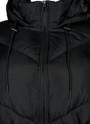 Zizzi Pufferwinterjacke mit Kapuze, Black, Packshot image number 2