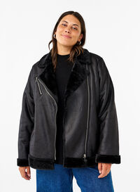 Pilotenjacke aus Kunstleder, Black, Model