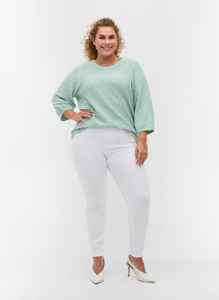 Zizzi Extra schmale Amy Jeans mit hoher Taille, White, Model image number 3