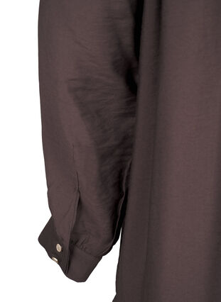 Zizzi Kurzes Kleid mit Rüschenkragen, Seal Brown, Packshot image number 3