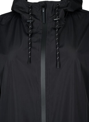 Zizzi Regenmantel mit Taschen und Kapuze, Black, Packshot image number 2
