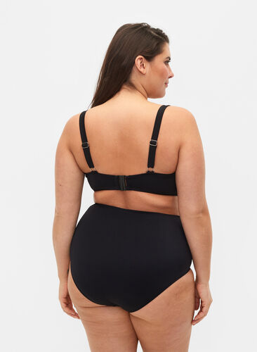 Zizzi Bikini-Unterteil mit hoher Taille, Black, Model image number 1