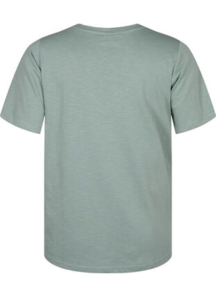 Zizzi Kurzärmliges Basic-T-Shirt mit V-Ausschnitt, Chinois Green, Packshot image number 1
