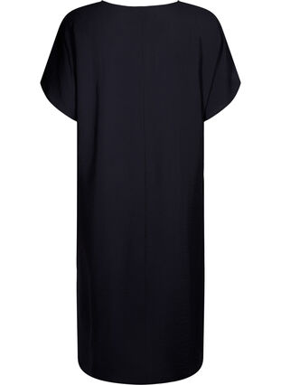 Zizzi Kleid aus Viskose mit V-Ausschnitt, Black, Packshot image number 1