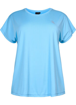 Zizzi Kurzarm Trainingsshirt, Alaskan Blue, Packshot image number 0