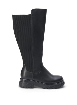 Zizzi Extra-Weite - Hoher Stiefel mit Gummizug und Reißverschluss, Black, Packshot image number 0