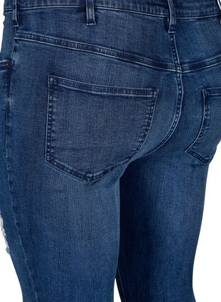 Zizzi Super-Slim Amy Jeans mit Abnutzungsdetails, Blue Denim, Packshot image number 3