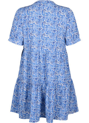 Zizzi FLASH – A-Linien-Kleid mit Print, White Blue AOP, Packshot image number 1