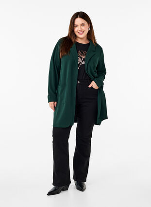 Zizzi FLASH - Lange Blazer mit Taschen., Scarab, Model image number 2