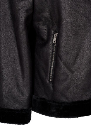 Zizzi Pilotenjacke aus Kunstleder, Black, Packshot image number 2