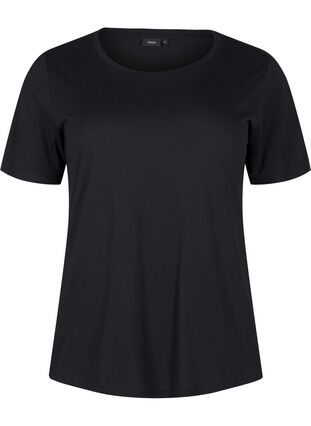 Zizzi T-Shirt aus Wolle und Viskose, Black, Packshot image number 0