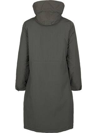 Zizzi Parka mit Kapuze und verstellbarer Taille, Black Olive, Packshot image number 1