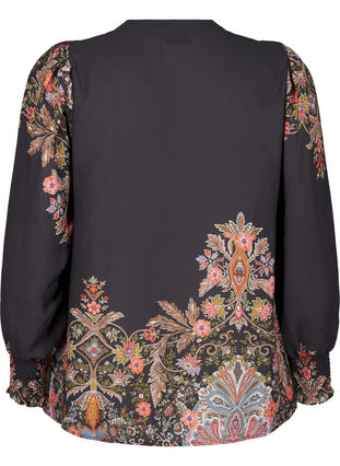 Zizzi Bluse mit Paisley-Druck, Black Paisley, Packshot image number 1