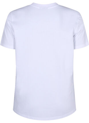 Zizzi Basic-T-Shirt aus Baumwolle mit Rundhalsausschnitt, Bright White, Packshot image number 1