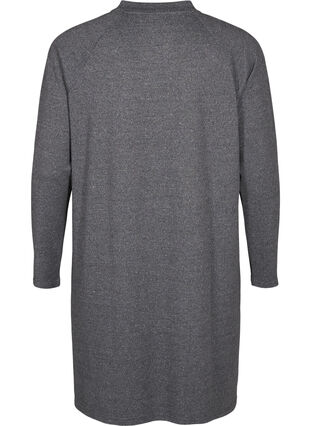 Zizzi Jerseykleid mit Knöpfen, Dark Grey Melange, Packshot image number 1