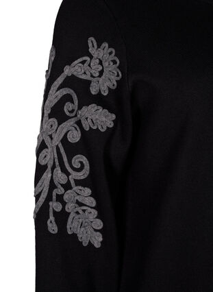 Zizzi Strickkleid mit Stickerei-Details, Black Medium G. Comb, Packshot image number 3