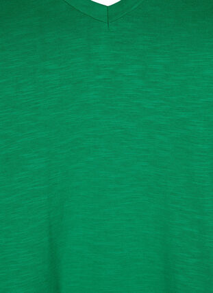 Zizzi Kurzärmliges Basic-T-Shirt mit V-Ausschnitt, Jolly Green, Packshot image number 2