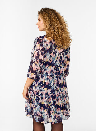 Zizzi Tunika mit Blumendruck und Lurex, Night Sky AOP Flower, Model image number 1