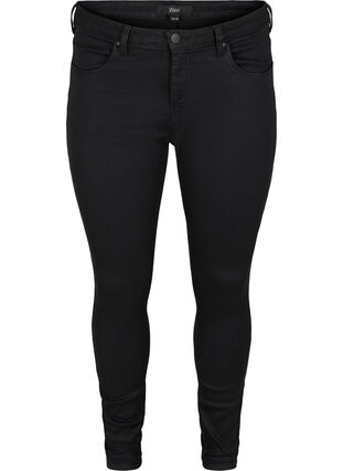Zizzi Extra schmale Amy Jeans mit hoher Taille, Black, Packshot image number 0