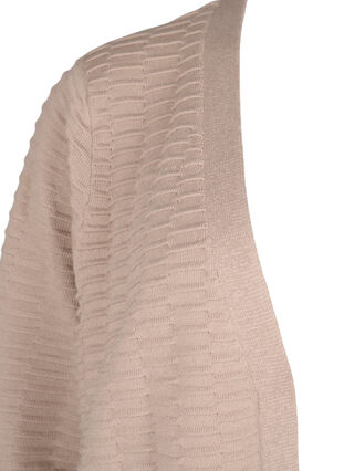 Zizzi Strickjacke aus Baumwoll-Viskose-Mix, Simply Taupe, Packshot image number 2