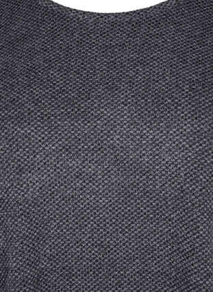 Zizzi Melange Bluse mit rund um den Neck und langen Ärmel, Dark Grey, Packshot image number 2