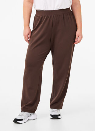 Zizzi FLASH - Hose mit gerader Passform, Chocolate Brown, Model image number 2