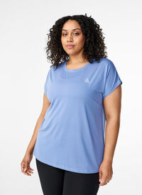 Unifarbenes T-Shirt fürs Training, Colony Blue, Model