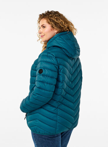 Zizzi Leichte Jacke mit Kapuze, Legion Blue, Model image number 1