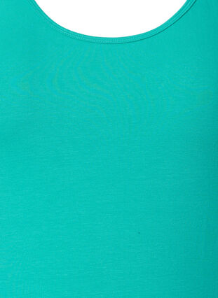 Zizzi Solide Farbe Grundoberteil aus Baumwolle, Aqua Green, Packshot image number 2